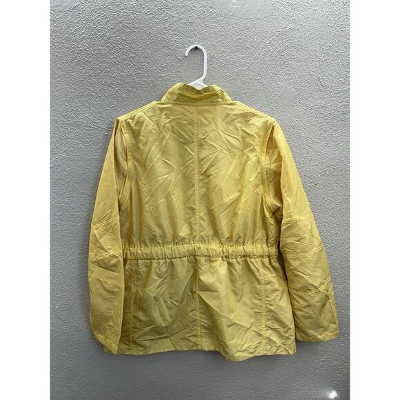 Tommy Hilfiger Womens Windbreaker Size Large Yellow Zip Up VTGRemovable Sleeves - Picture 8 of 13